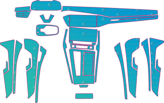 Audi A7 Ver1 (2019-2022) Interior Pre-Cut PPF Pattern Templates – interior pre-cut PPF pattern templates, digital download vector files (CDR, AI, PDF, DXF, SVG)