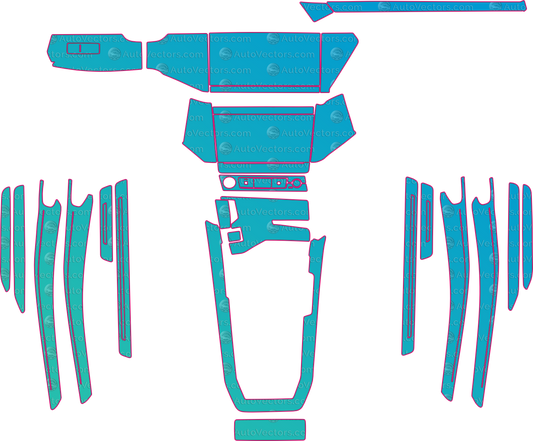 Audi e-tron Base (2019-2023) Interior Pre-Cut PPF Pattern Templates – interior pre-cut PPF pattern templates, digital download vector files (CDR, AI, PDF, DXF, SVG)