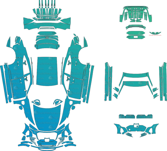 Audi e - tron GT, RS J1 (From 2022) Sedan pre-cut PPF vector template download