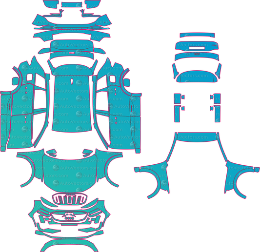 Audi e-tron SQ6 (From 2025) SUV pre-cut PPF pattern layout