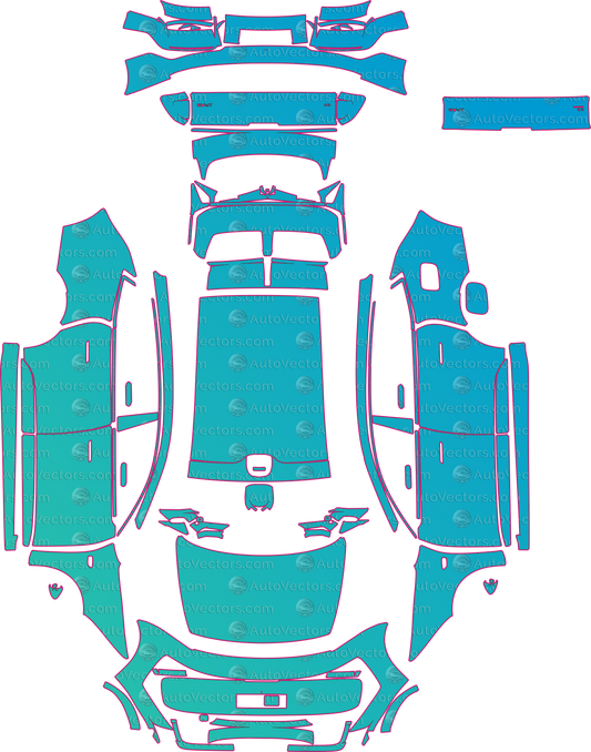 Audi E5 Sportback (From 2026) Fastback – pre-cut PPF pattern templates, instant digital download vector cut files (CDR, AI, PDF, SVG)