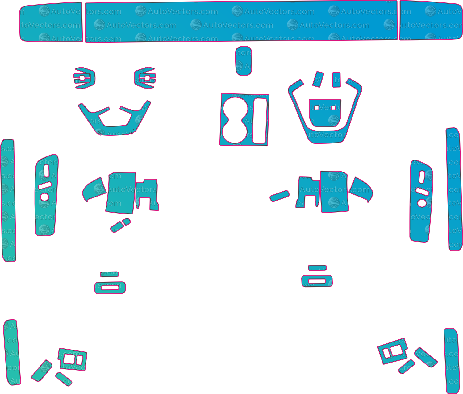 Audi E5 Sportback (From 2026) Interior Pre-Cut PPF Pattern Templates – interior pre-cut PPF pattern templates, digital download vector files (CDR, AI, PDF, DXF, SVG)