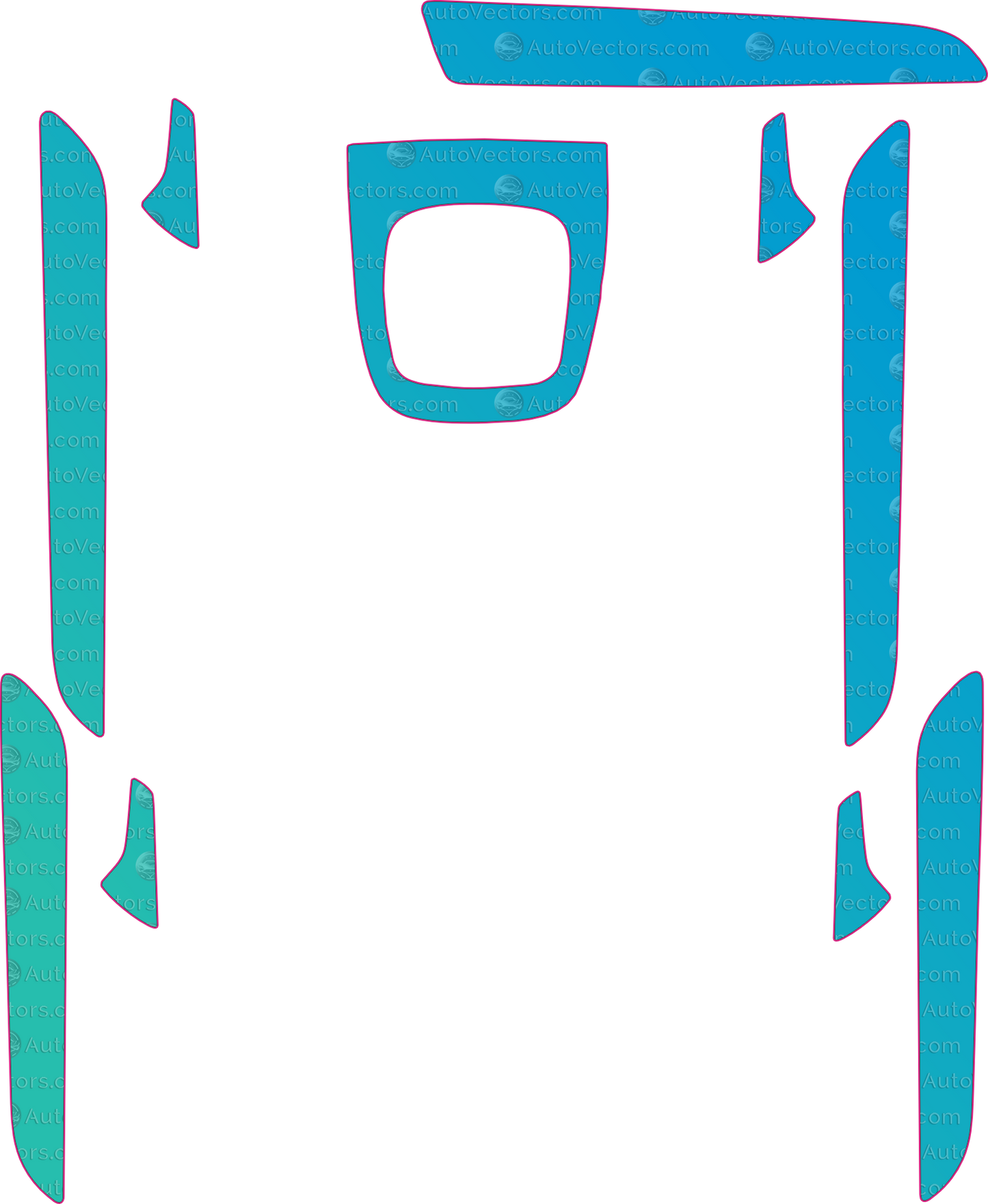 Audi Q3 8U S-LINE (2015-2018) SUV Interior Pre-Cut PPF Pattern Templates – interior pre-cut PPF pattern templates, digital download vector files (CDR, AI, PDF, DXF, SVG)