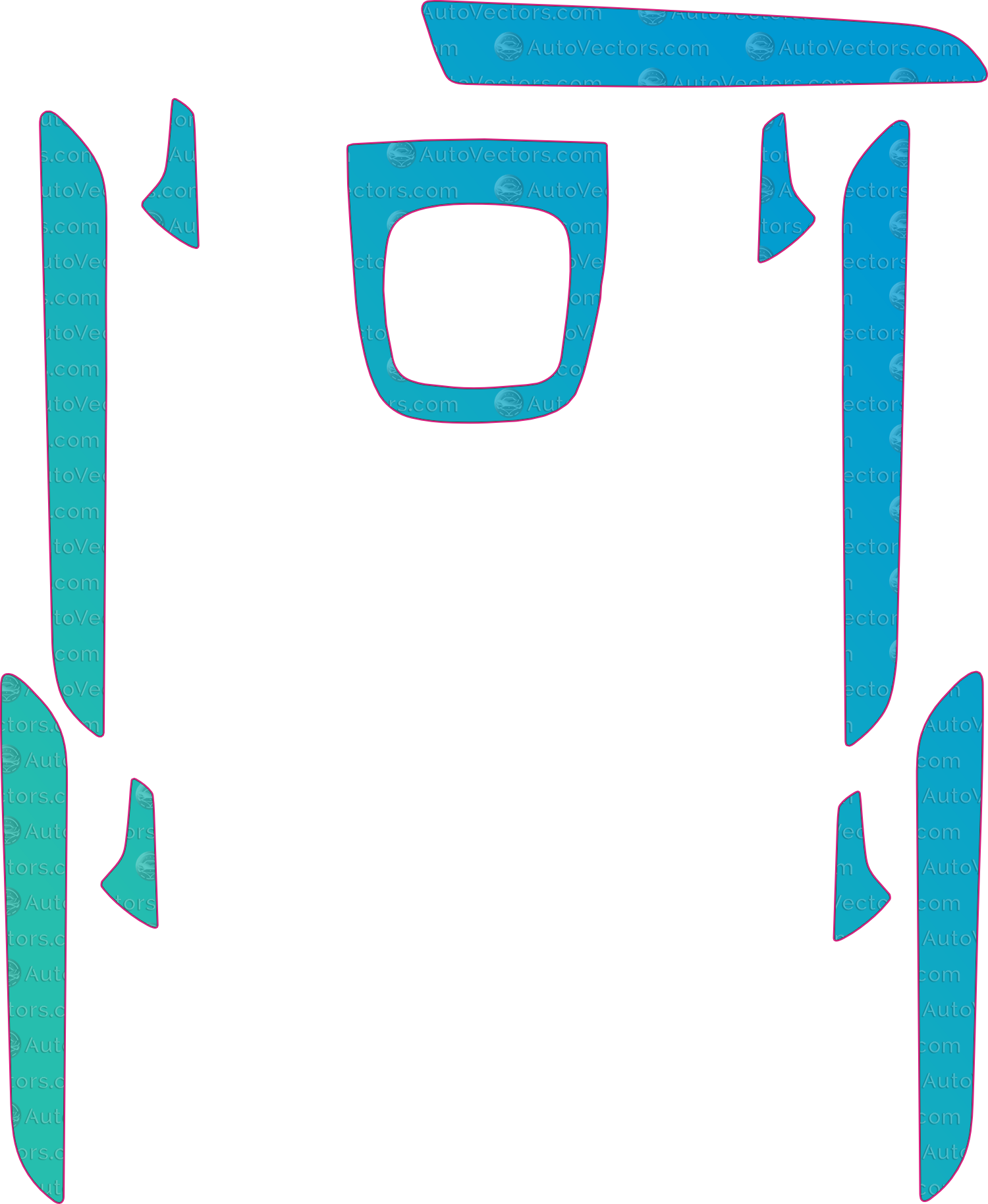 Audi Q3 8U S-LINE (2015-2018) SUV Interior Pre-Cut PPF Pattern Templates – interior pre-cut PPF pattern templates, digital download vector files (CDR, AI, PDF, DXF, SVG)