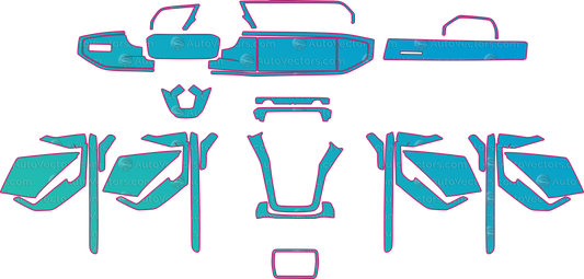Audi Q3 Base (2019-2021) SUV Interior Pre-Cut PPF Pattern Templates – interior pre-cut PPF pattern templates, digital download vector files (CDR, AI, PDF, DXF, SVG)