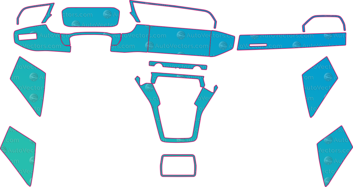 Audi Q3 F3 Base (From 2021) SUV Interior Pre-Cut PPF Pattern Templates – interior pre-cut PPF pattern templates, digital download vector files (CDR, AI, PDF, DXF, SVG)
