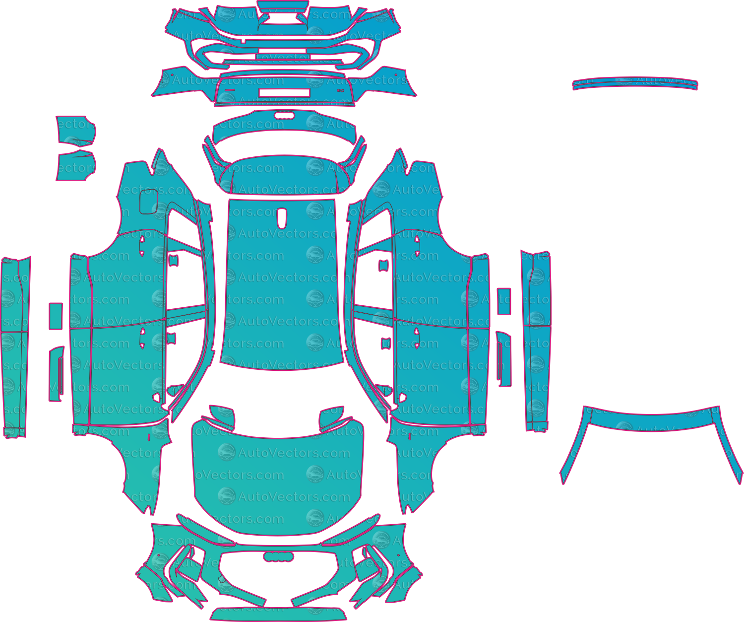 Audi Q3 S-Line (From 2026) SUV – pre-cut PPF pattern templates, instant digital download vector cut files (CDR, AI, PDF, SVG)