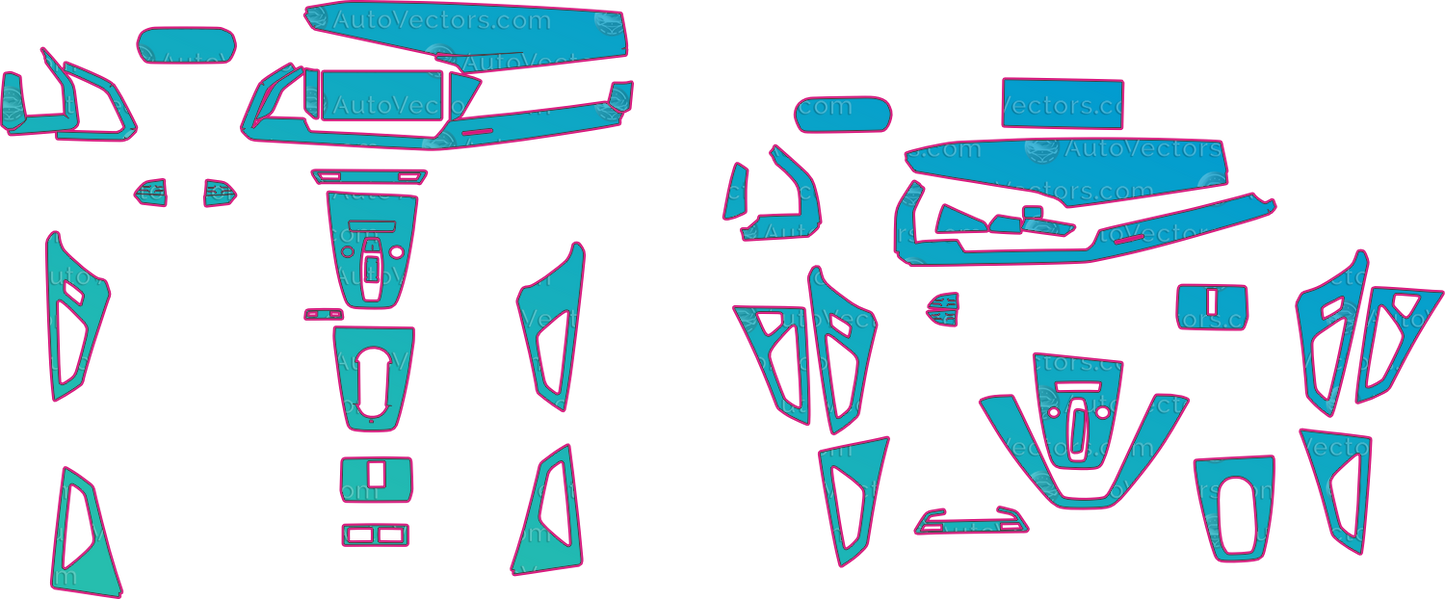 Audi Q4 e-tron Base (From 2022) Interior Pre-Cut PPF Pattern Templates – interior pre-cut PPF pattern templates, digital download vector files (CDR, AI, PDF, DXF, SVG)