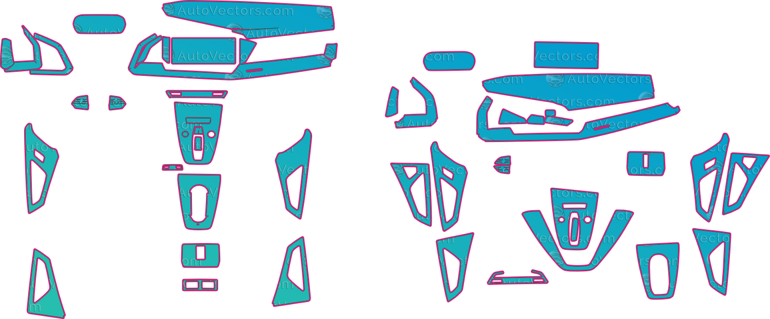 Audi Q4 e-tron Base (From 2022) Interior Pre-Cut PPF Pattern Templates – interior pre-cut PPF pattern templates, digital download vector files (CDR, AI, PDF, DXF, SVG)