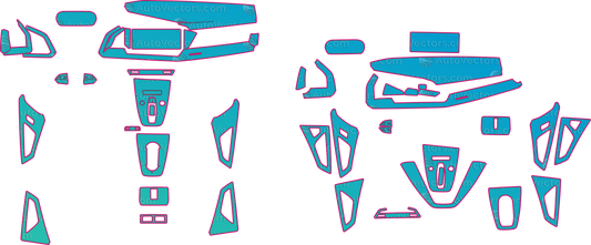 Audi Q4 e-tron Base (From 2022) Interior Pre-Cut PPF Pattern Templates – interior pre-cut PPF pattern templates, digital download vector files (CDR, AI, PDF, DXF, SVG)