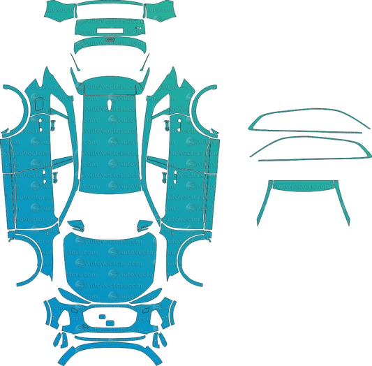 Audi Q5 Base GU (From 2025) SUV pre-cut PPF vector template download