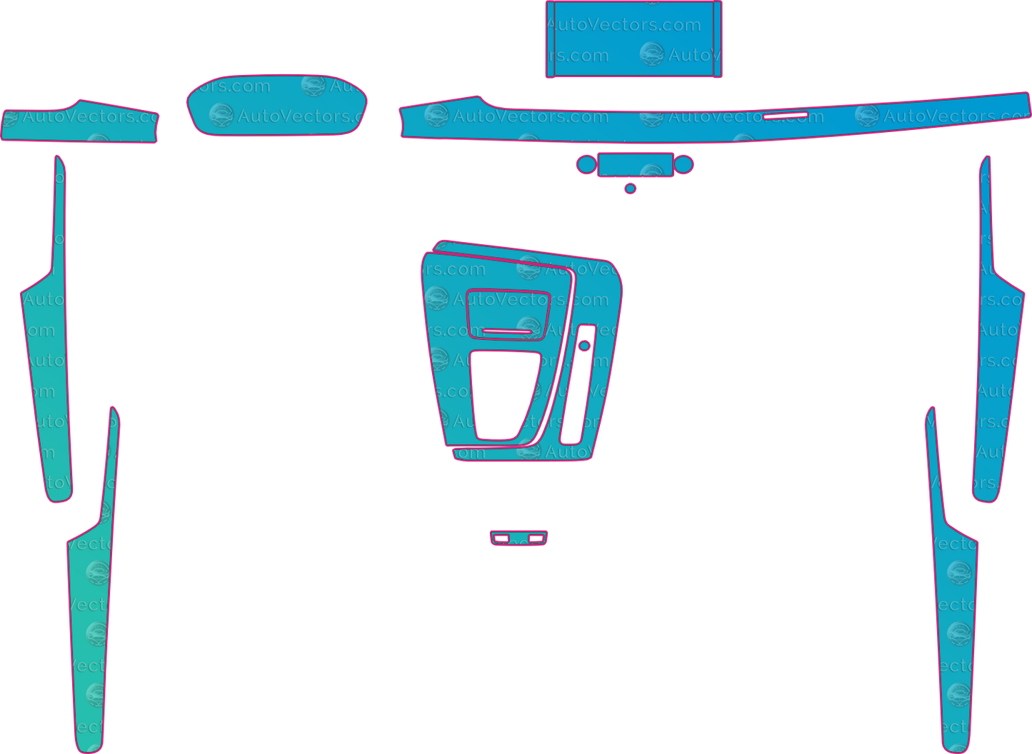 Audi Q5 FY Base (2021-2024) SUV Interior Pre-Cut PPF Pattern Templates – interior pre-cut PPF pattern templates, digital download vector files (CDR, AI, PDF, DXF, SVG)