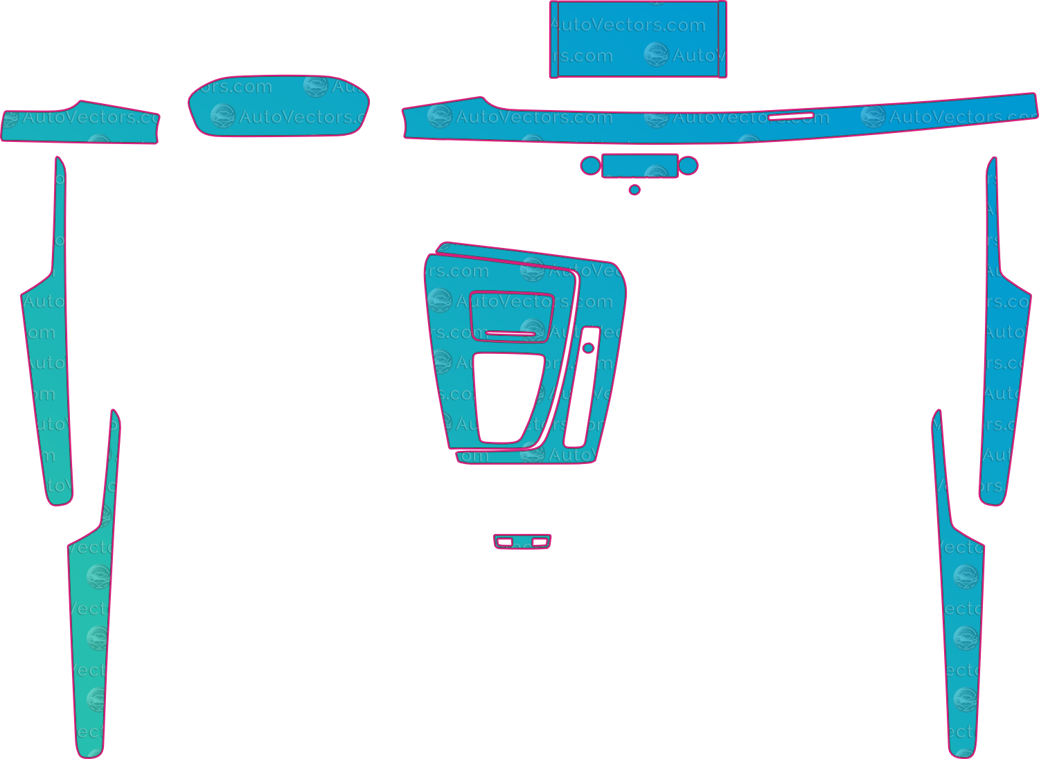 Audi Q5 FY Base (2021-2024) SUV Interior Pre-Cut PPF Pattern Templates – interior pre-cut PPF pattern templates, digital download vector files (CDR, AI, PDF, DXF, SVG)