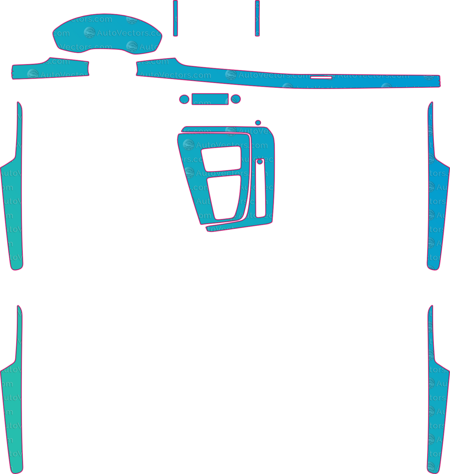 Audi Q5 S line (2020-2024) SUV Interior Pre-Cut PPF Pattern Templates – interior pre-cut PPF pattern templates, digital download vector files (CDR, AI, PDF, DXF, SVG)