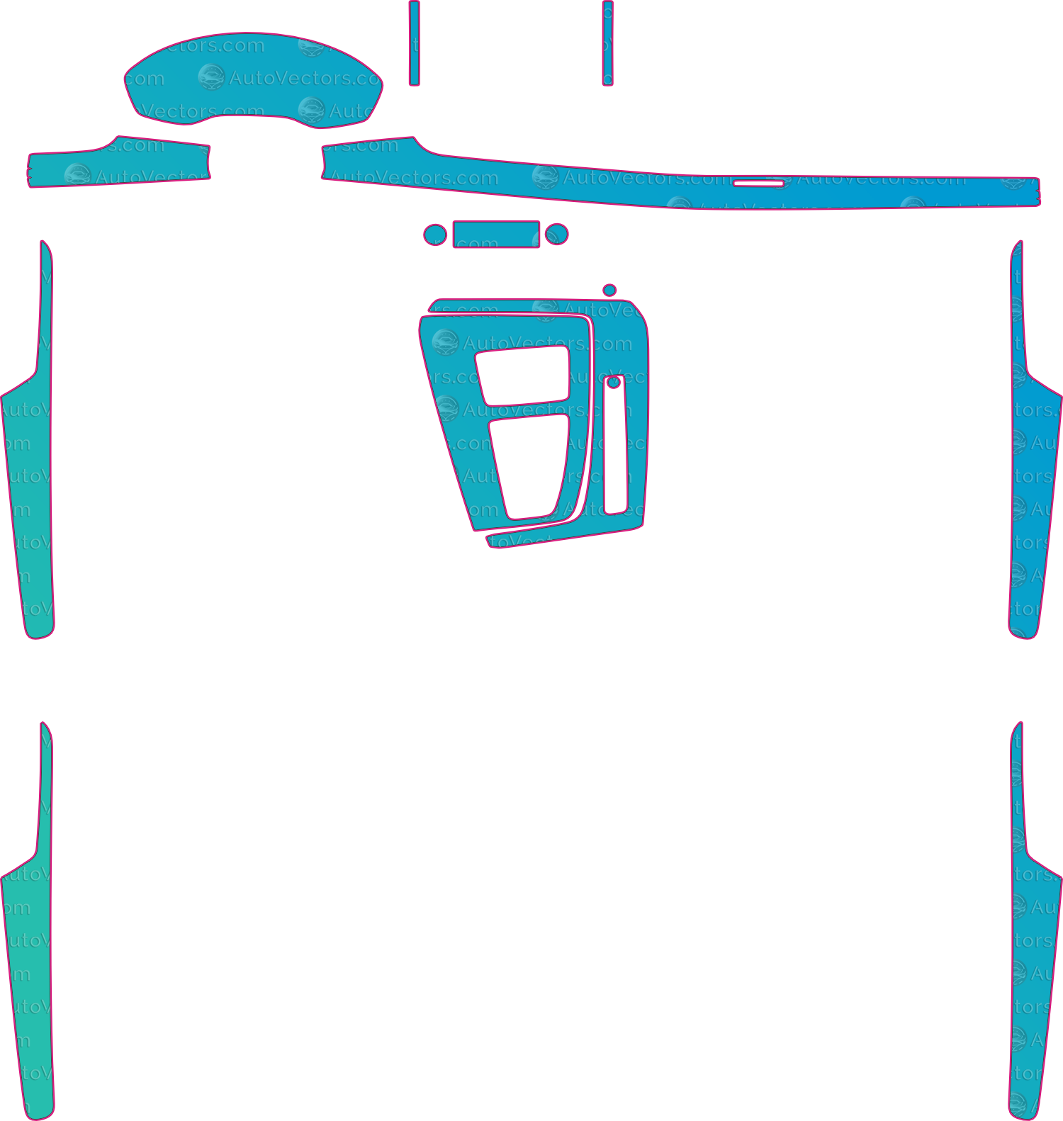 Audi Q5 S line (2020-2024) SUV Interior Pre-Cut PPF Pattern Templates – interior pre-cut PPF pattern templates, digital download vector files (CDR, AI, PDF, DXF, SVG)