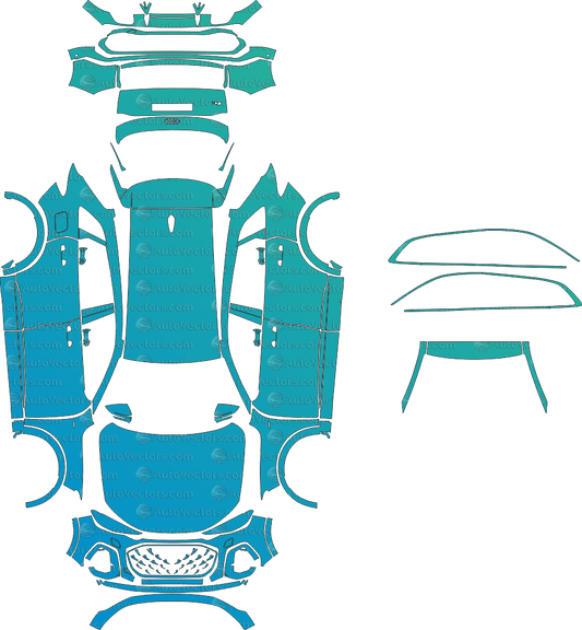 Audi Q5 S - Line GU (From 2025) SUV pre-cut PPF vector template download