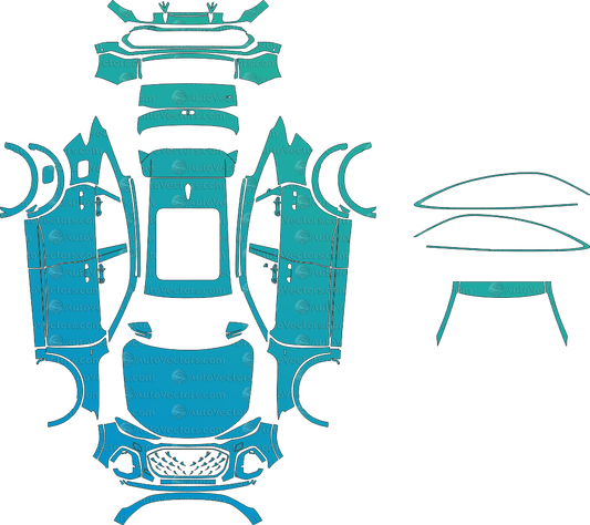 Audi Q5 Sportback S - Line GU (From 2025) Crossover pre-cut PPF vector template download