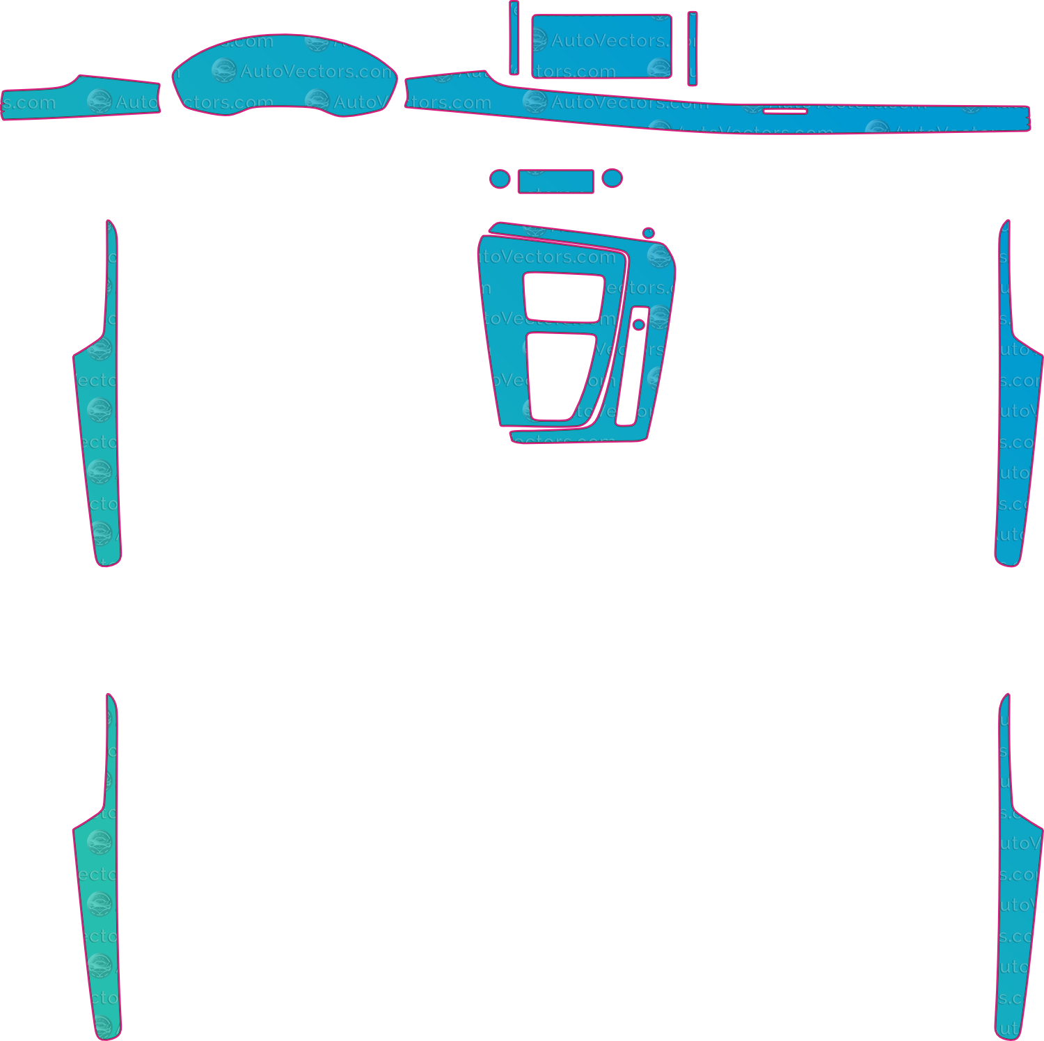 Audi Q5L FY Base (2018-2022) SUV Interior Pre-Cut PPF Pattern Templates – interior pre-cut PPF pattern templates, digital download vector files (CDR, AI, PDF, DXF, SVG)