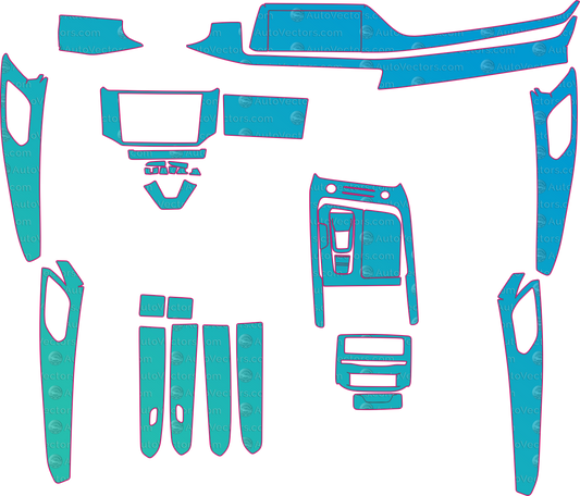Audi Q6 Base (From 2022) Interior Pre-Cut PPF Pattern Templates – interior pre-cut PPF pattern templates, digital download vector files (CDR, AI, PDF, DXF, SVG)