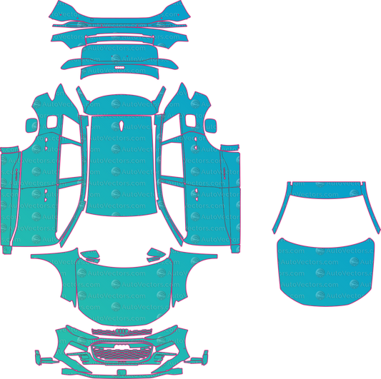 Audi Q6 e-tron (From 2024) SUV – pre-cut PPF pattern templates, instant digital download vector cut files (CDR, AI, PDF, SVG)