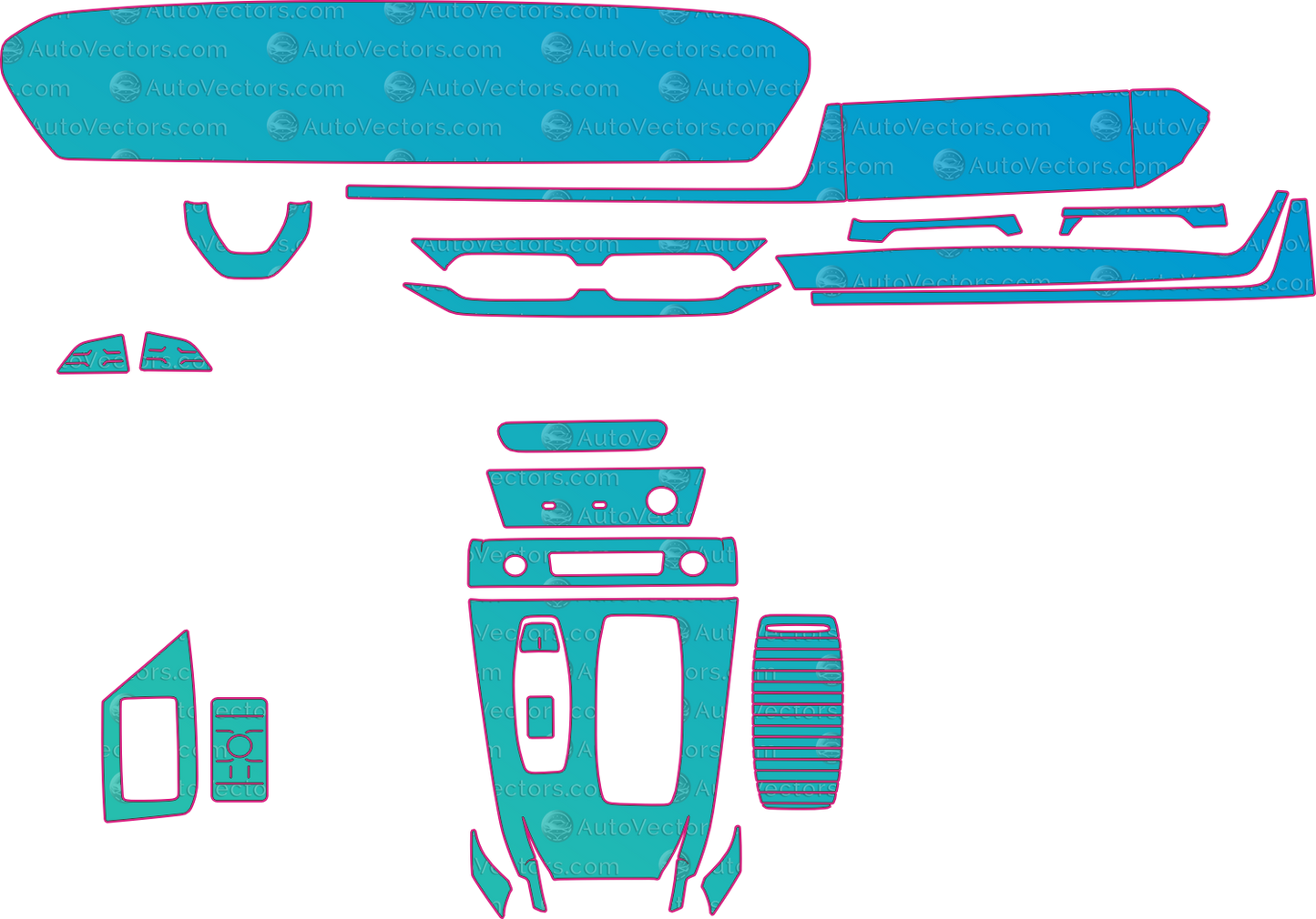 Audi Q6 e-tron (From 2025) SUV Interior Pre-Cut PPF Pattern Templates – interior pre-cut PPF pattern templates, digital download vector files (CDR, AI, PDF, DXF, SVG)