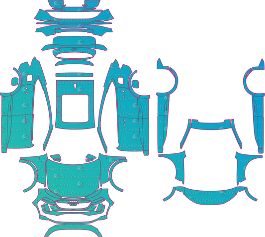 Audi Q6 e-tron S-Line Sportback (From 2025) SUV – pre-cut PPF pattern templates, instant digital download vector cut files (CDR, AI, PDF, SVG)