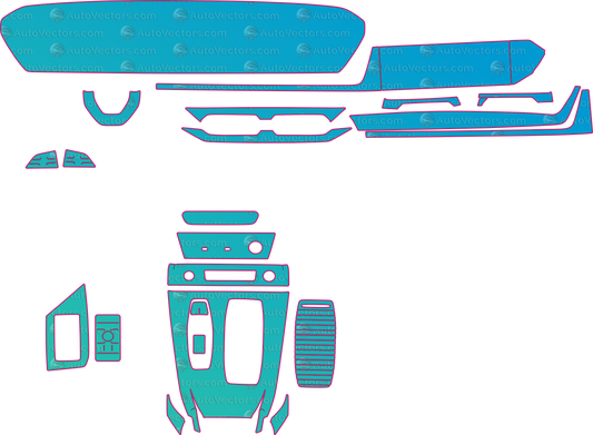 Audi Q6L e-tron (From 2025) SUV Interior – interior pre-cut PPF pattern templates, instant digital download vector cut files (CDR, AI, PDF, SVG)