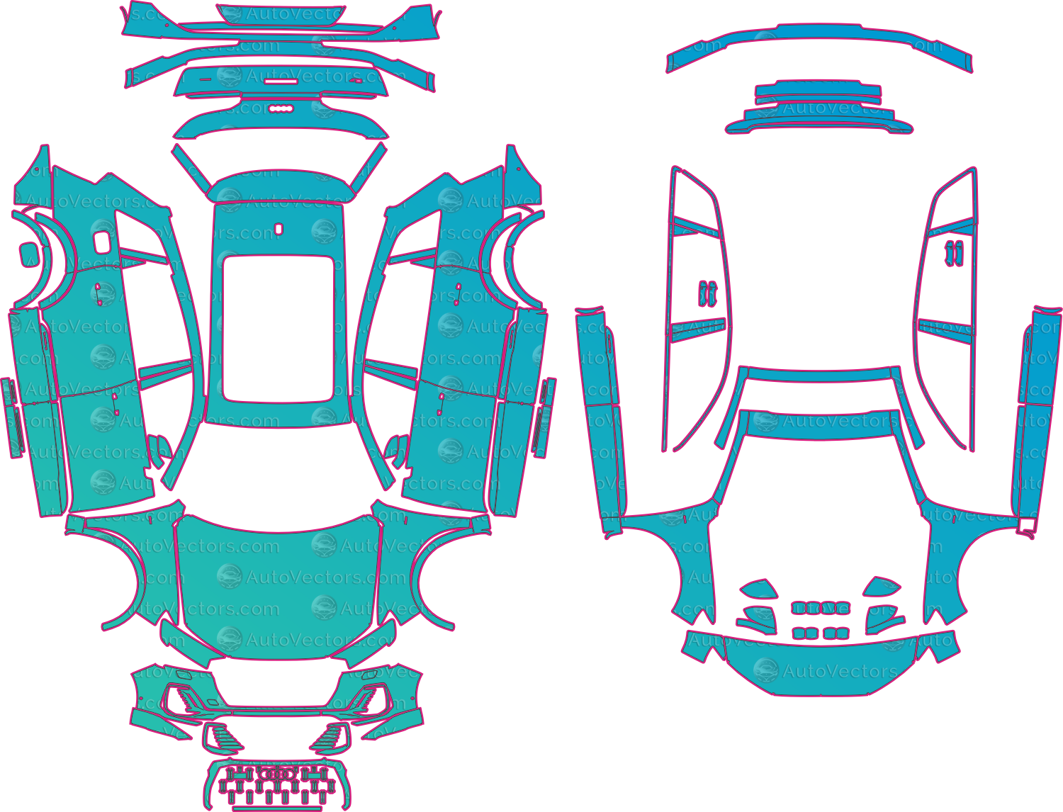 Audi Q7 LCI Premium (2024-2026) SUV Pre-Cut PPF Pattern Templates – pre-cut PPF pattern templates, digital download vector files (CDR, AI, PDF, DXF, SVG)