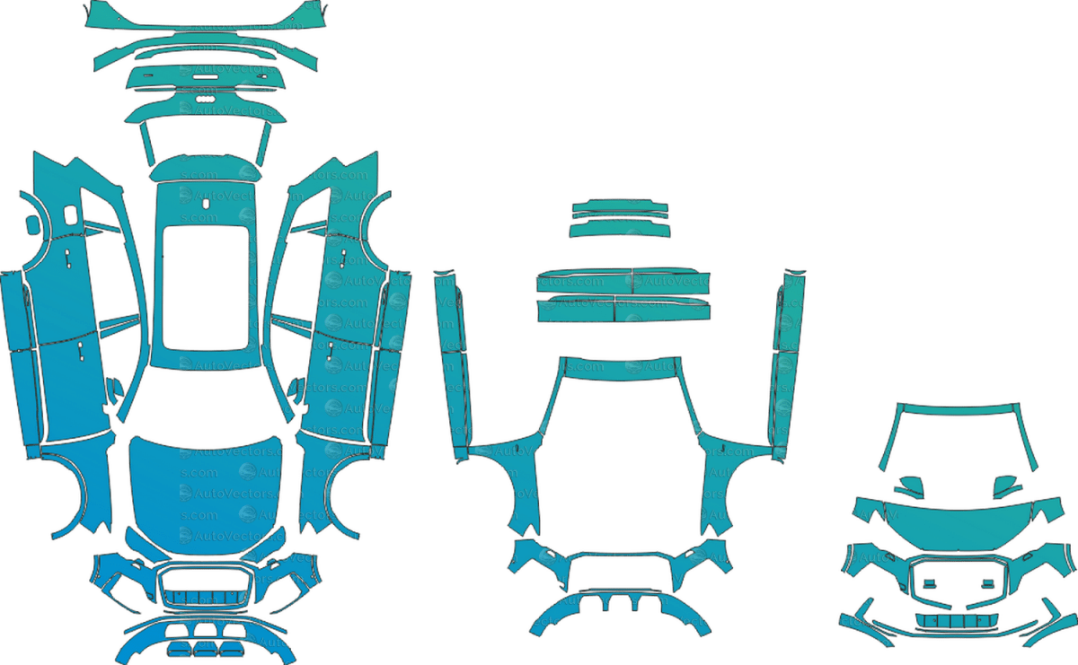 Audi Q7 S - Line Typ 4M (2020–2023) SUV pre-cut PPF vector template download