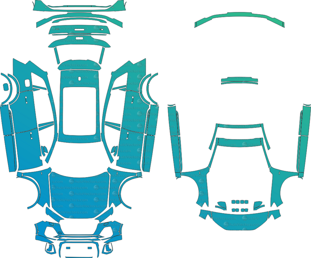 Audi Q7 S - Line Typ 4M (From 2024) SUV pre-cut PPF vector template download