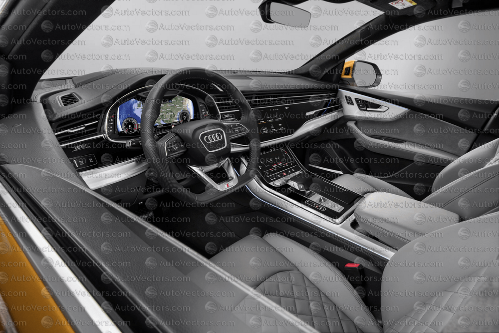 Audi Q8 4M (From 2021) SUV Interior pre-cut PPF vector template download