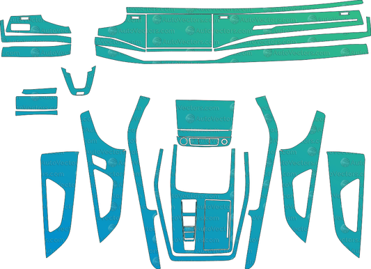 Audi Q8 4M (From 2021) SUV Interrior pre-cut PPF vector template download