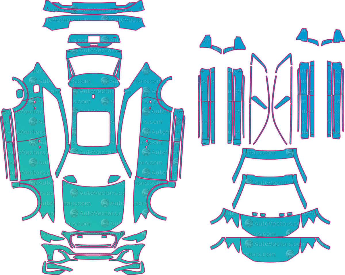 Audi Q8 Premium (From 2024) SUV pre-cut PPF pattern layout