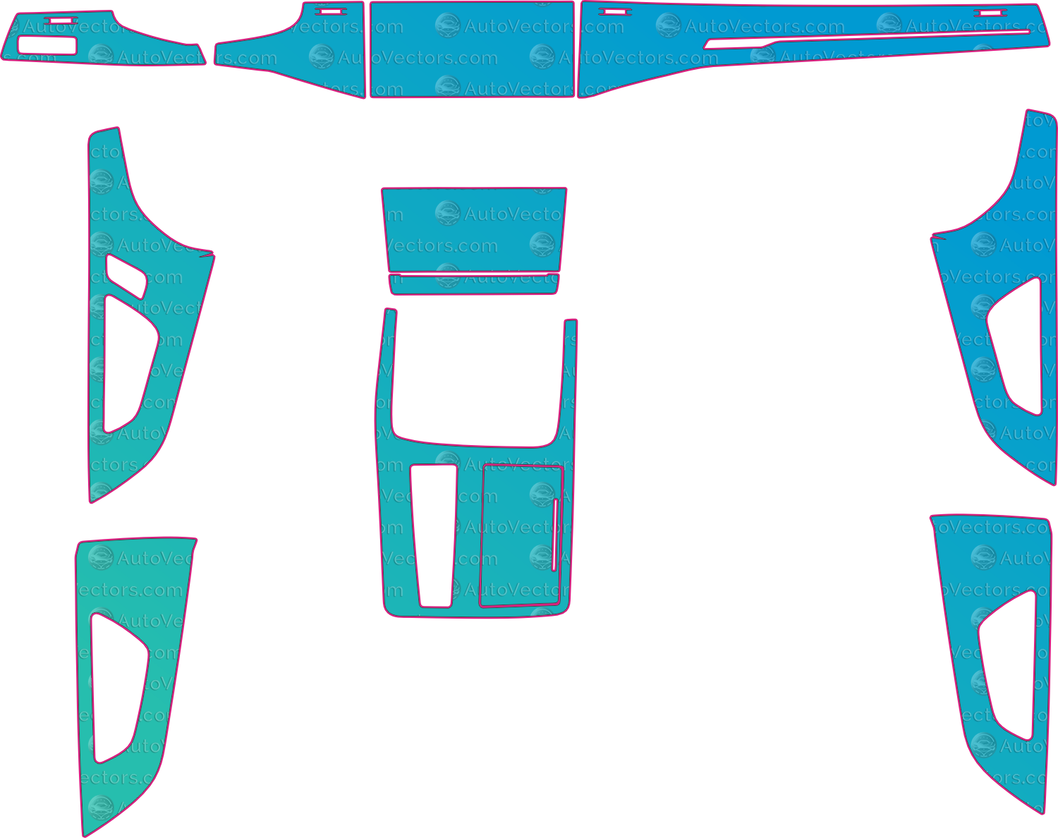 Audi Q8 4M80 Ver1 (2019-2023) SUV Interior Pre-Cut PPF Pattern Templates – interior pre-cut PPF pattern templates, digital download vector files (CDR, AI, PDF, DXF, SVG)