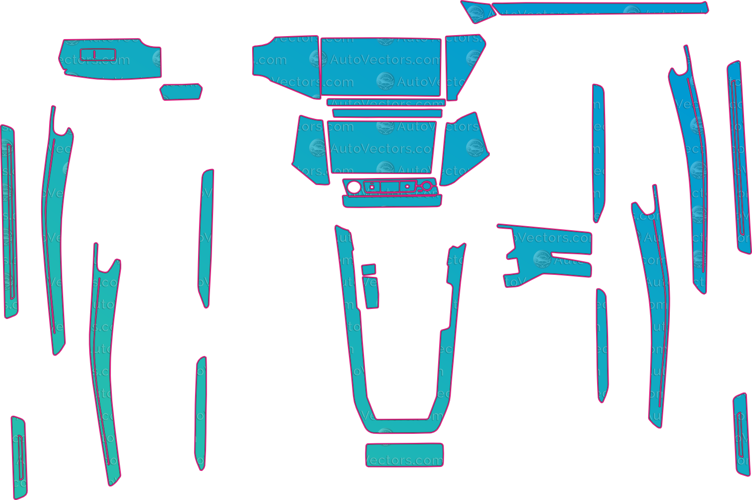 Audi Q8 e-tron Base (From 2024) SUV Interior Pre-Cut PPF Pattern Templates – interior pre-cut PPF pattern templates, digital download vector files (CDR, AI, PDF, DXF, SVG)