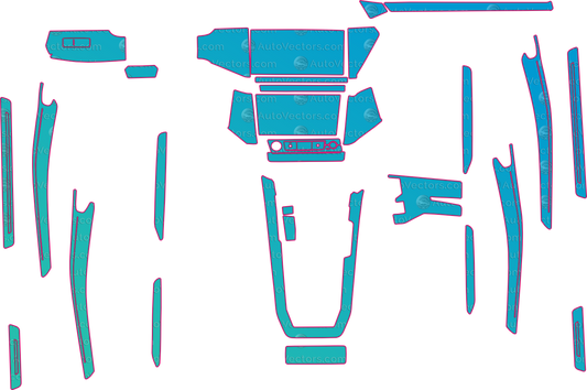 Audi Q8 e-tron Base (From 2024) SUV Interior Pre-Cut PPF Pattern Templates – interior pre-cut PPF pattern templates, digital download vector files (CDR, AI, PDF, DXF, SVG)