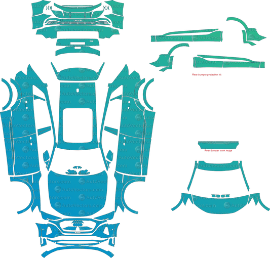 Audi Q8 E - Tron Base LCI (From 2023) SUV pre-cut PPF vector template download