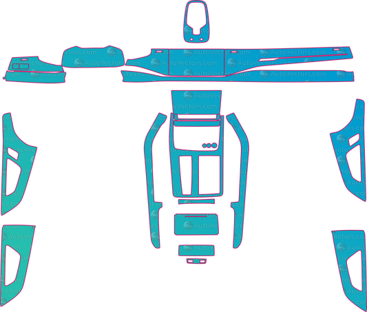 Audi Q8 S-Line (From 2018) SUV Interior Pre-Cut PPF Pattern Templates – interior pre-cut PPF pattern templates, digital download vector files (CDR, AI, PDF, DXF, SVG)