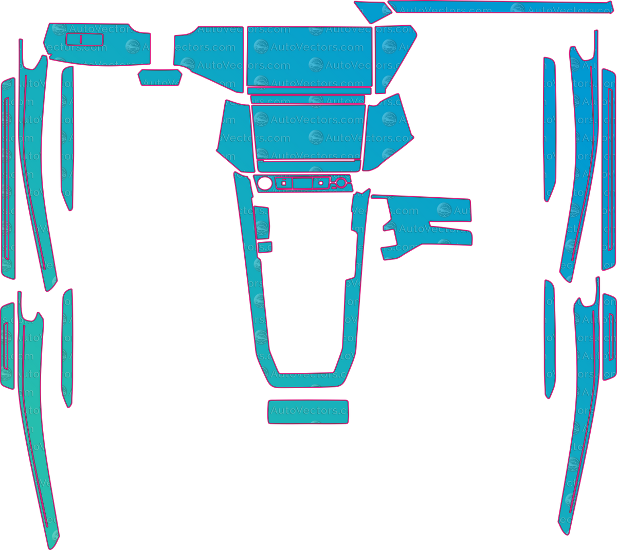 Audi Q8 Sportback e-tron GE (From 2023) Interior – interior pre-cut PPF pattern templates, instant digital download vector cut files (CDR, AI, PDF, SVG)