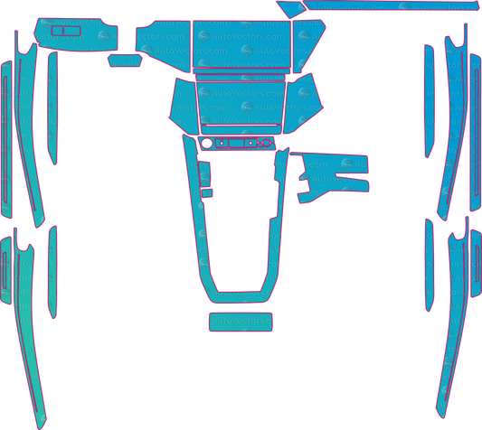 Audi Q8 Sportback e-tron GE (From 2023) Interior – interior pre-cut PPF pattern templates, instant digital download vector cut files (CDR, AI, PDF, SVG)