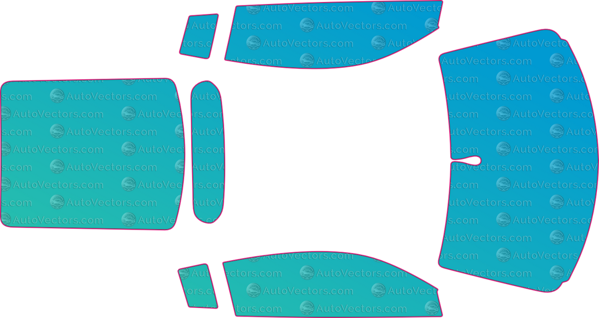 Audi R8 (From 2020) Coupe window tint template layout
