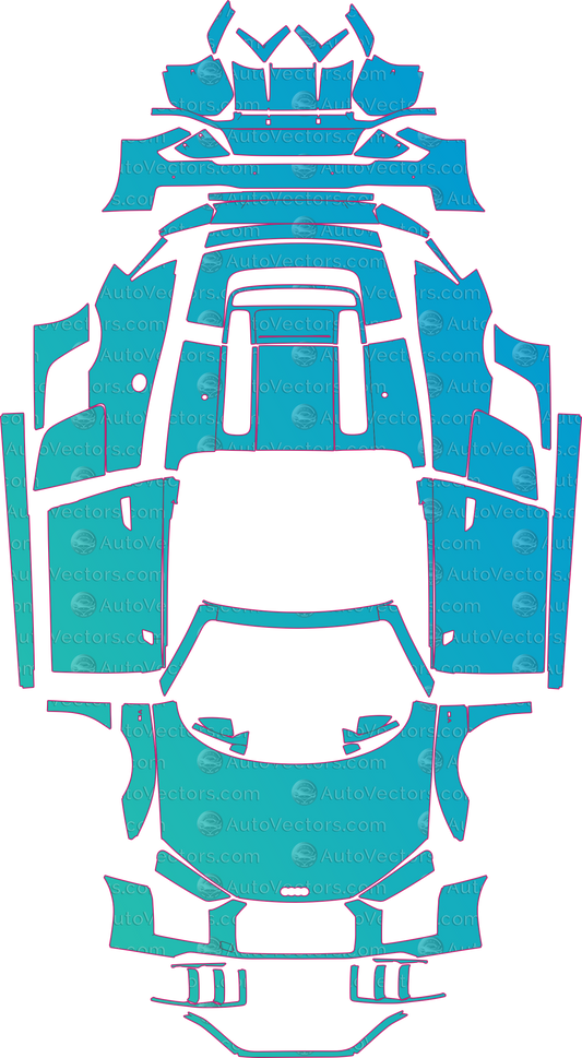 Audi R8 Type 42 V10 (From 2015) Spyder Pre-Cut PPF Pattern Templates – pre-cut PPF pattern templates, digital download vector files (CDR, AI, PDF, DXF, SVG)