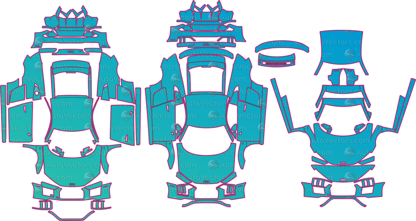 Audi R8 Type 4S V10 Plus-V10 (From 2017) Coupe Pre-Cut PPF Pattern Templates – pre-cut PPF pattern templates, digital download vector files (CDR, AI, PDF, DXF, SVG)