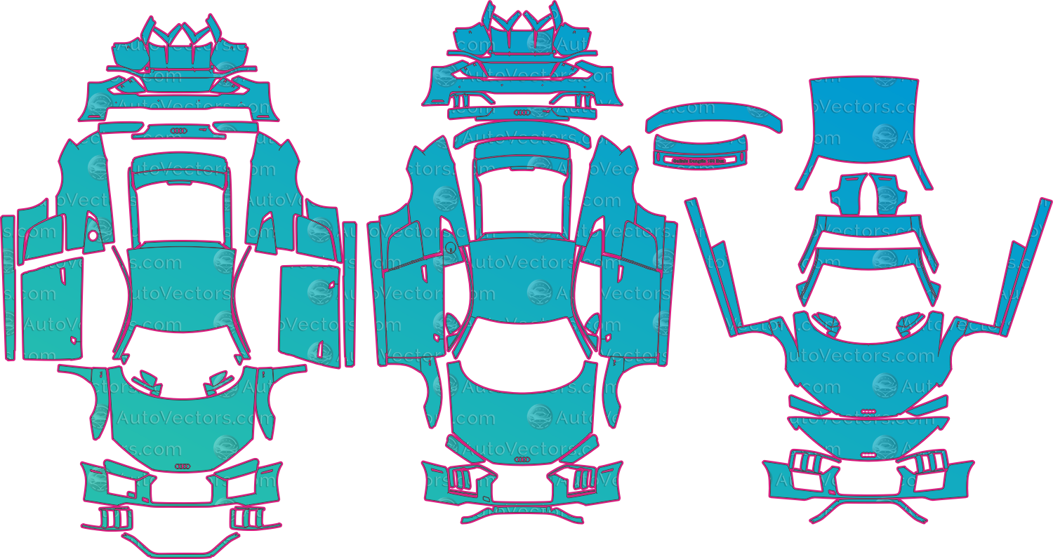 Audi R8 Type 4S V10 Plus-V10 (From 2017) Coupe Pre-Cut PPF Pattern Templates – pre-cut PPF pattern templates, digital download vector files (CDR, AI, PDF, DXF, SVG)