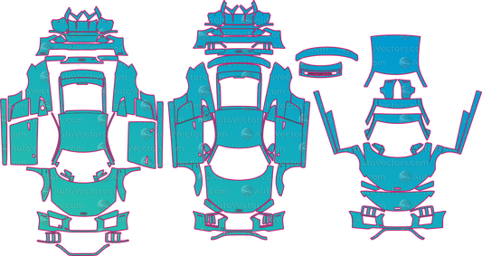 Audi R8 Type 4S V10 Plus-V10 (From 2017) Coupe Pre-Cut PPF Pattern Templates – pre-cut PPF pattern templates, digital download vector files (CDR, AI, PDF, DXF, SVG)