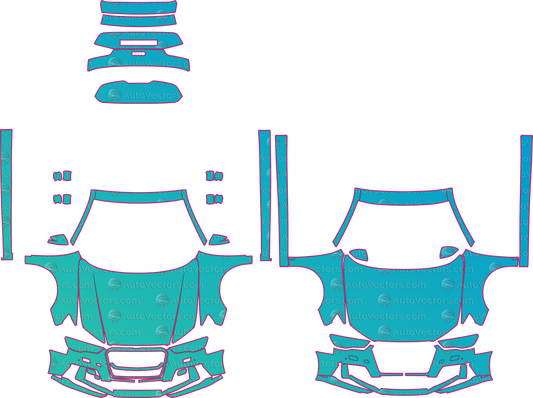 Audi RS 3 8VA (2015-2016) Hatchback Pre-Cut PPF Pattern Templates – pre-cut PPF pattern templates, digital download vector files (CDR, AI, PDF, DXF, SVG)