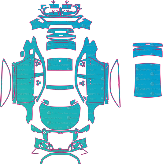 Audi RS 3 8Y Facelift (From 2024) Sedan Pre-Cut PPF Pattern Templates – pre-cut PPF pattern templates, digital download vector files (CDR, AI, PDF, DXF, SVG)