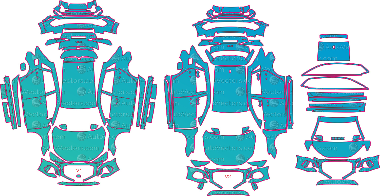 Audi RS 3 8Y V2 (2021-2023) Hatchback Pre-Cut PPF Pattern Templates – pre-cut PPF pattern templates, digital download vector files (CDR, AI, PDF, DXF, SVG)