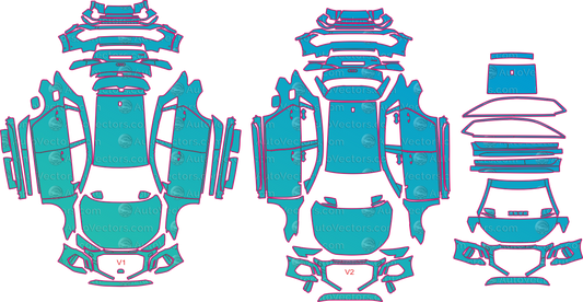Audi RS 3 8Y V2 (2021-2023) Hatchback Pre-Cut PPF Pattern Templates – pre-cut PPF pattern templates, digital download vector files (CDR, AI, PDF, DXF, SVG)