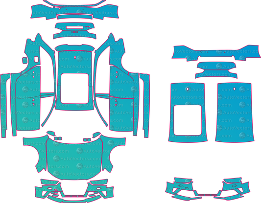 Audi RS 4 B8 Facelift (2012-2015) Avant Pre-Cut PPF Pattern Templates – pre-cut PPF pattern templates, digital download vector files (CDR, AI, PDF, DXF, SVG)